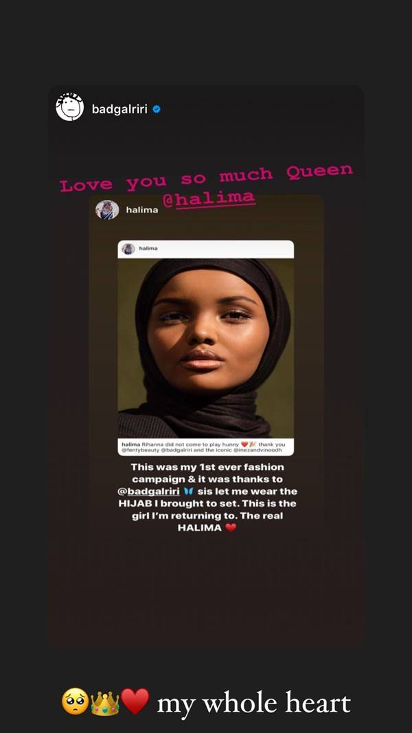 Publicação da modelo Halima Aden