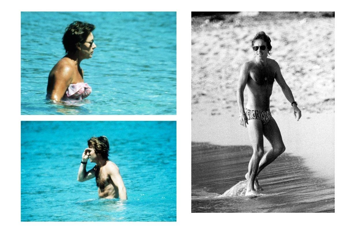 Roddy Llewellyn nada com Princess Margaret em Mustique, 1976