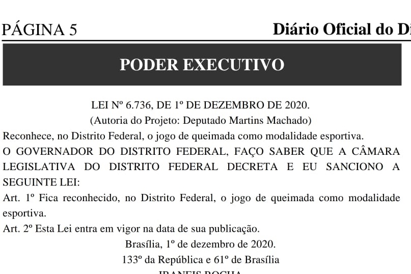 Lei transforma queimada em modalidade esportiva no DF