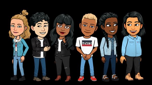 Avatares do bitmoji com peças da levi's