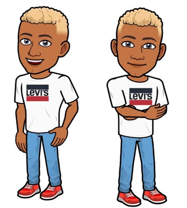 Avatare do bitmoji com peças da levi's