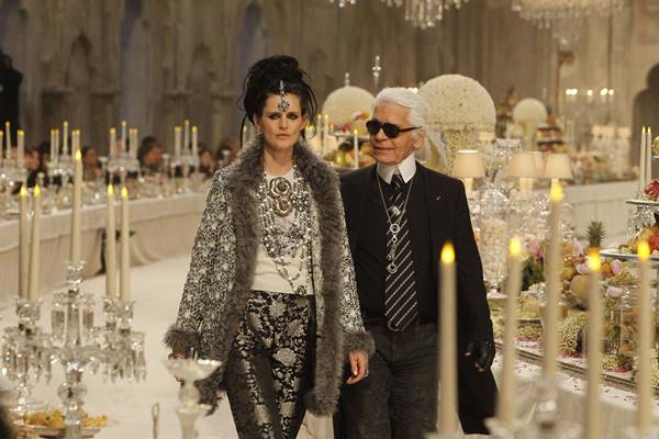 Stella Tennant e Karl Lagerfeld