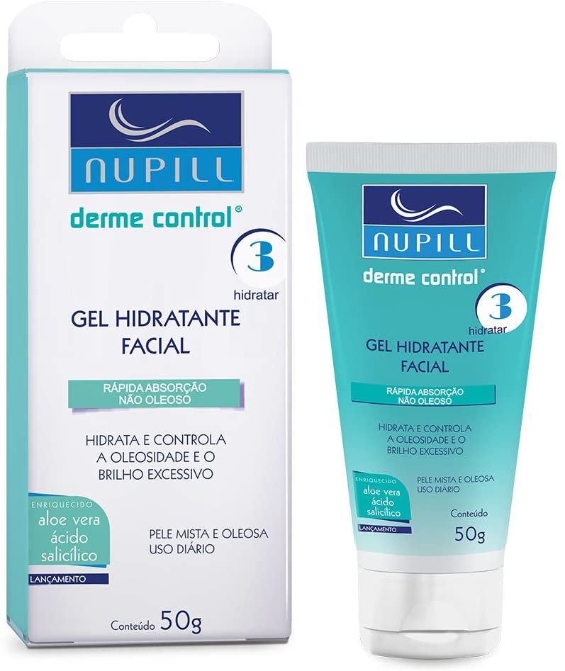 Gel hidratante facial, da Nupill Derme Control, 50g