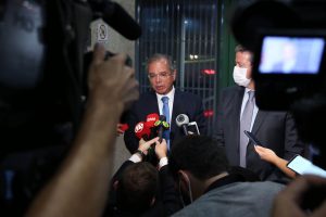 Coletiva de imprensa, ministro da Economia, Paulo Guedes e presidente da Câmara dos Deputados, Arthur Lira