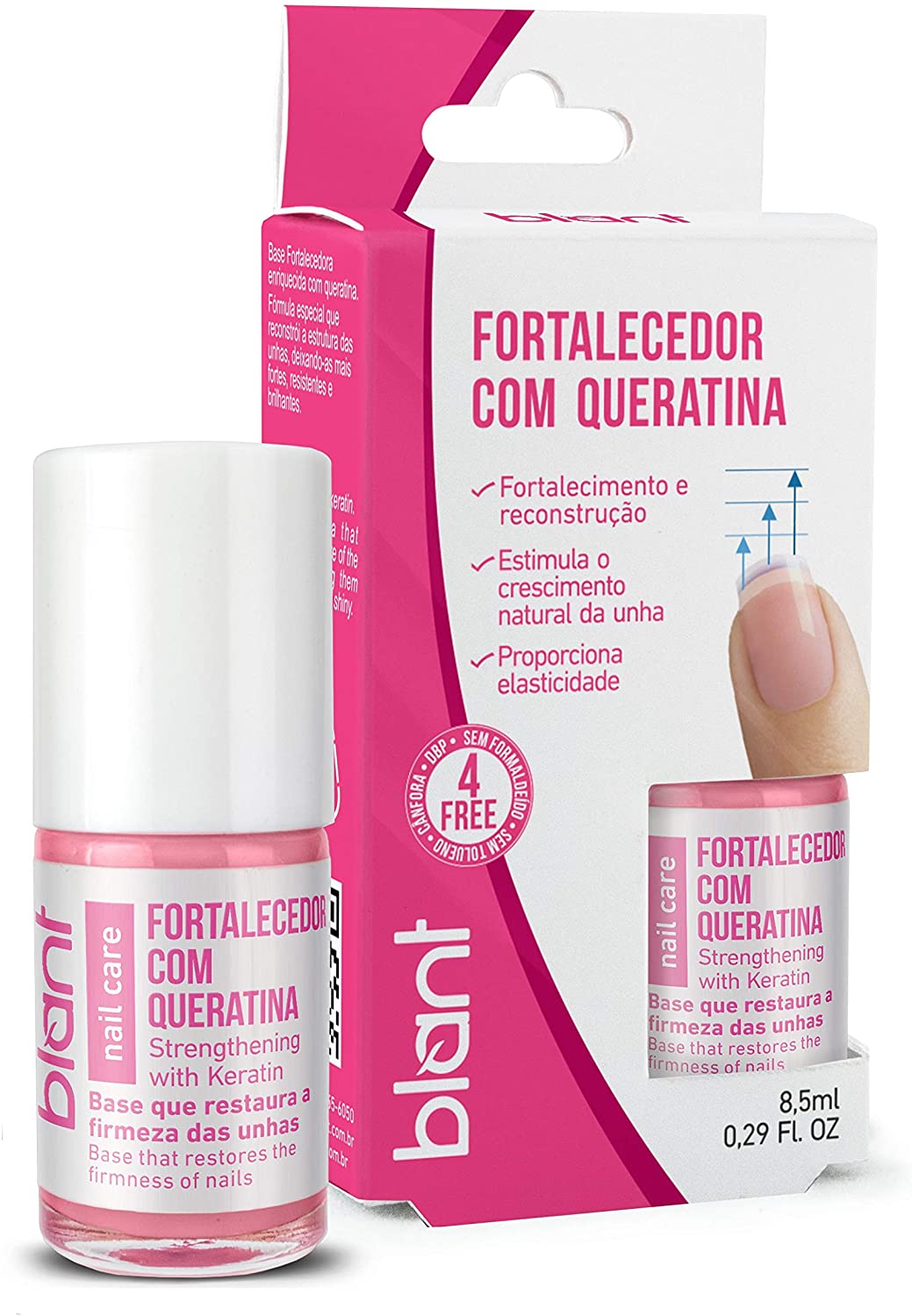 Fortalecedor com queratina, da Blant, com 8,5ml