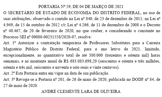 Contratação professores temporários