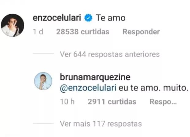 bruna Marquezine e Enzo Celulari declaração de amor