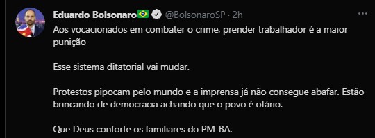 Eduardo bolsonaro no twitter