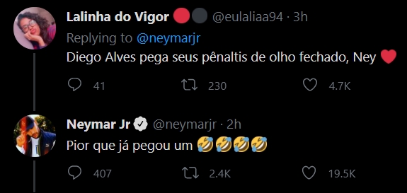 Neymar twitter Diego Alves