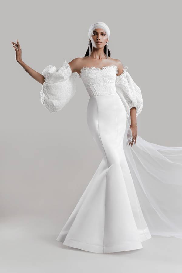 Vestido de noiva da coleção A Love Letter (Bridal 2022), da marca Prabal Gurung