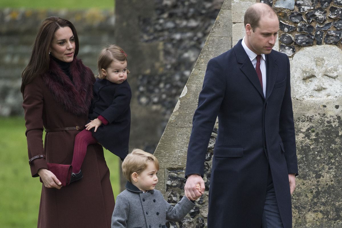 Príncipe George, Kate Middleton, príncipe William e princesa Charlotte