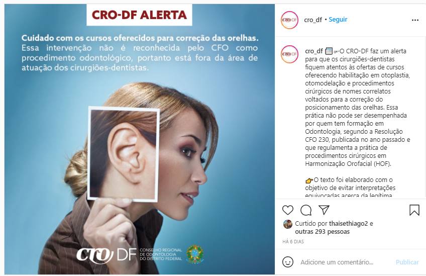 CRO-DF alerta sobre proibição de otoplastia em consultórios dentários