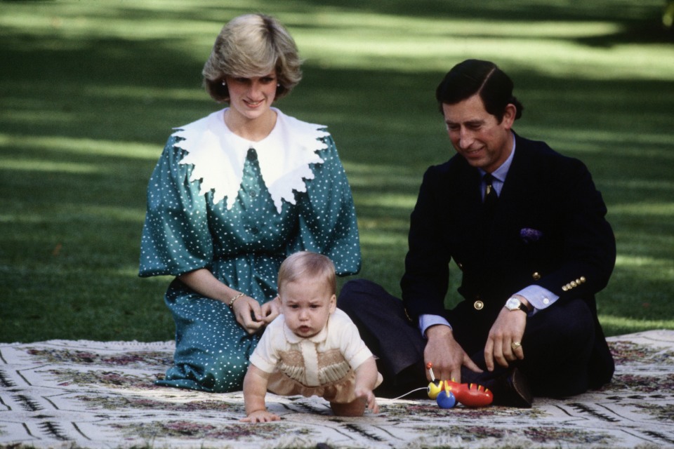 Diana, Charles e William