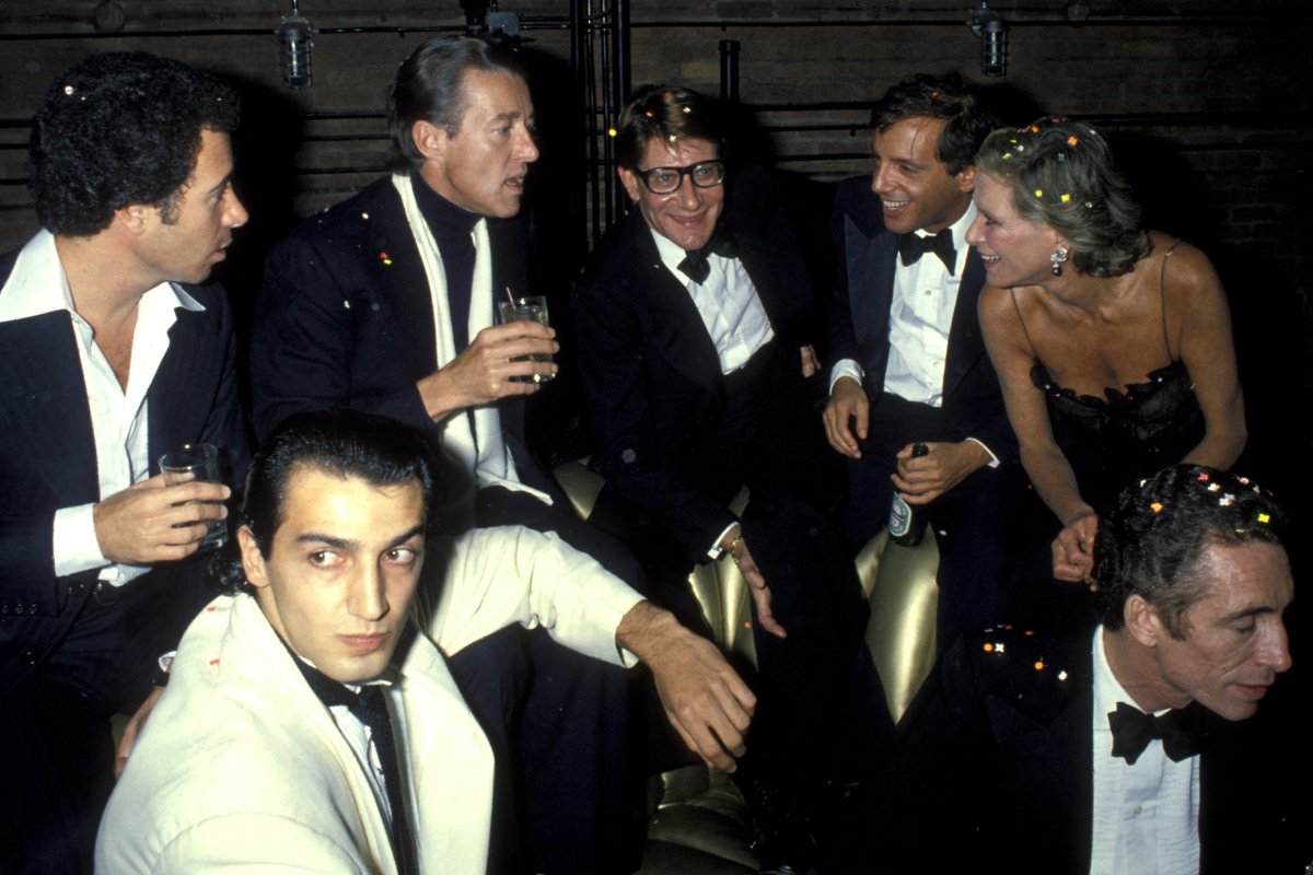 David Geffen, Halston, Yves Saint Laurent, Steve Rubell, Nan Kempner e Fernando Sanchez