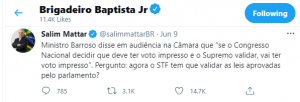 Comandante da Aeronáutica no Twitter