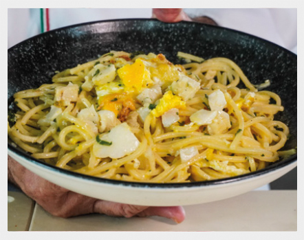 Carbonara com Bacalhau