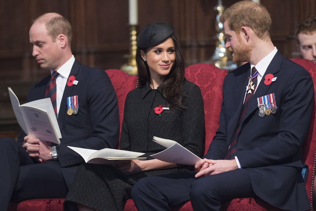 Príncipe William, Meghan Markle e príncipe Harry