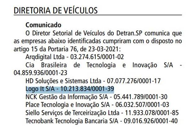 Detran-SP credencia Logo It