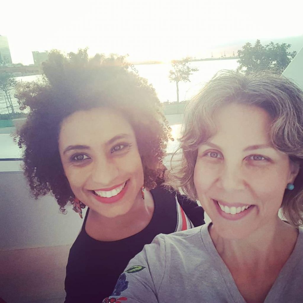 Marielle Franco e a jornalista Fernanda Chagas