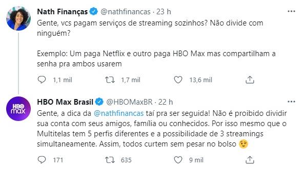 Compartilhamento de assinaturas do streaming