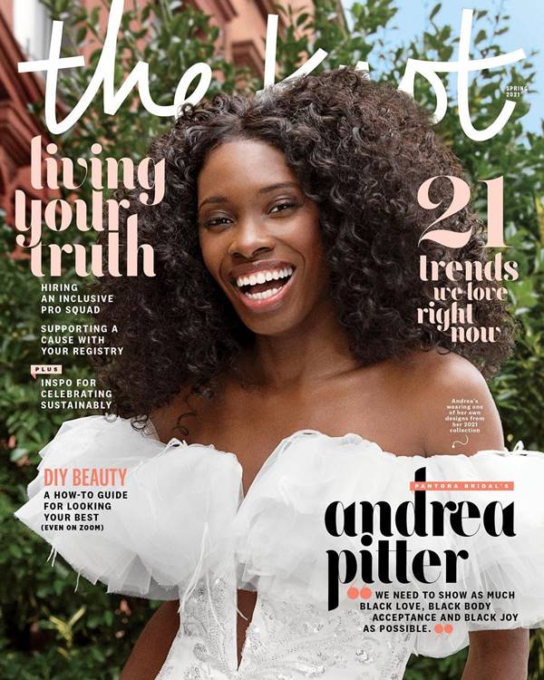 Andrea Pitter na capa da The Knot de Primavera 2021