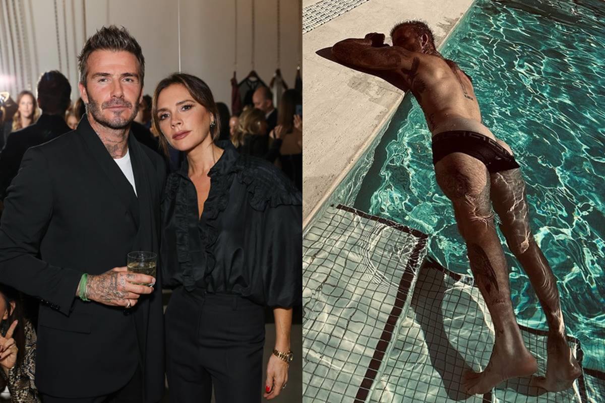 Nudes: esposa de Beckham posta foto dele mostrando a bunda na piscina |  Metrópoles