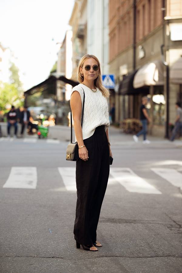 Look de street style com calça de alfaiataria