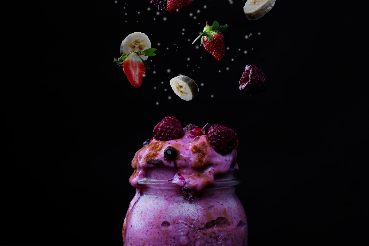 vitamina açaí frutas