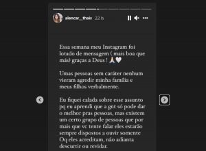 Storie de Thais Alencar, esposa de Renê