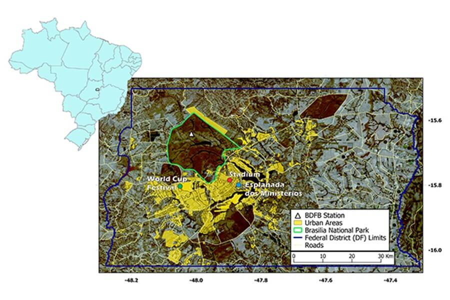 mapa mostra regiões de ruídos sísmicos no df