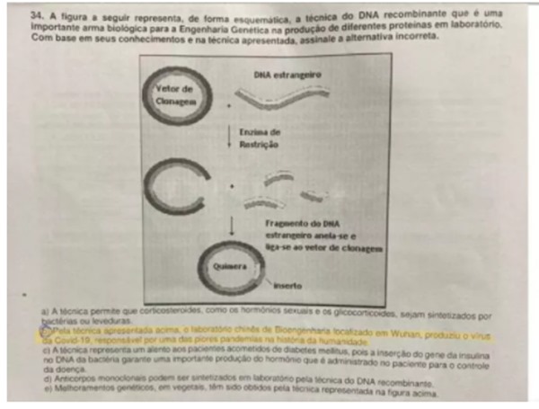 print de questão da prova