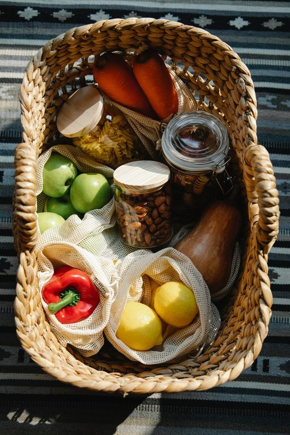 cesta com alimentos