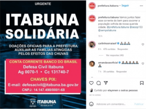 Arrecadação prefeitura de Itabuna