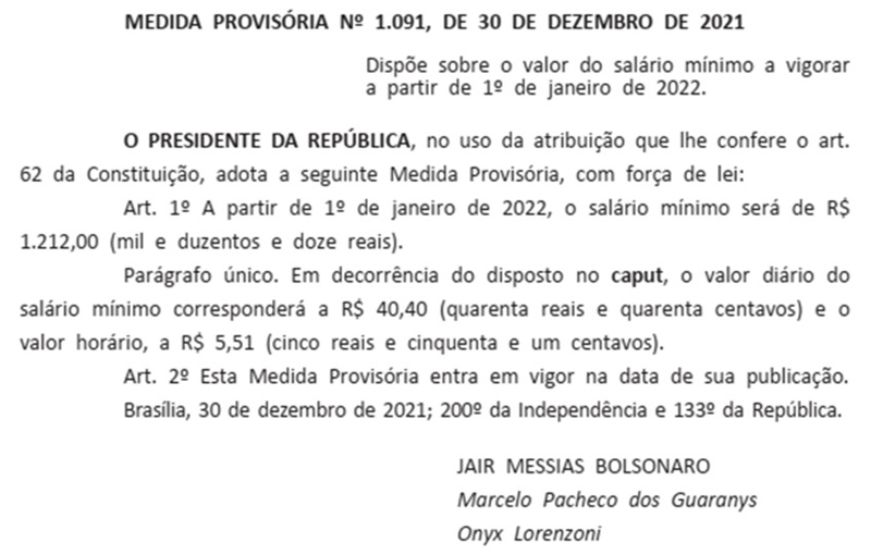 MP com aumento do salário mínimo