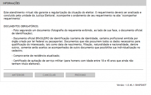 Tela inicial do aplicativo Título Net, do Tribunal Superior Eleitor