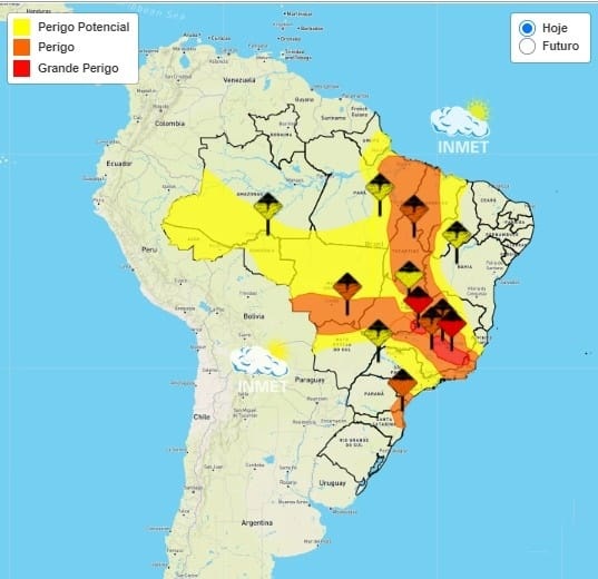 Mapa das chuvas inmet