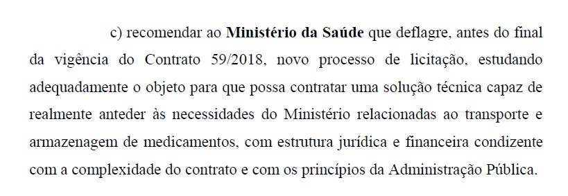 Recomendação feita pelo relatório final da CPI da Covid