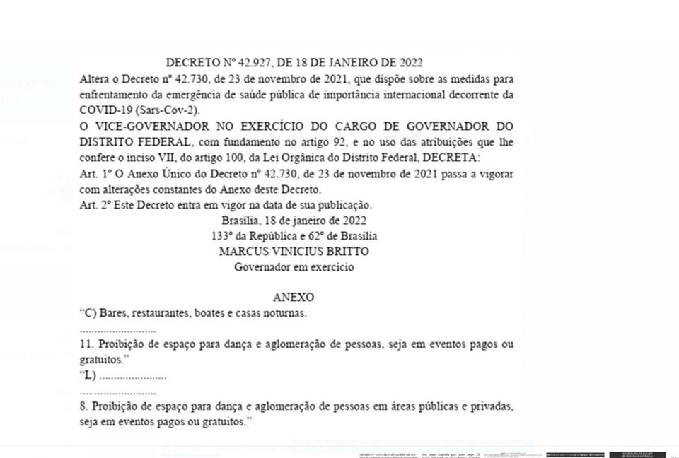 Decreto proíbe pistas de dança no DF