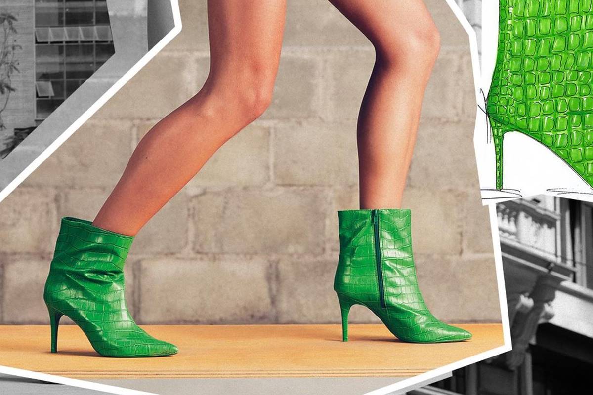 Bota arezzo verde bottega