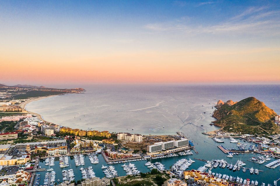 Aerial view of harbour in mexico,Cabo San Lucas,Baja California Sur,Mexico