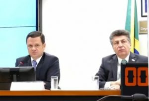 Ministro Anderson Torres (Justiça) e o deputado Felício Laterça