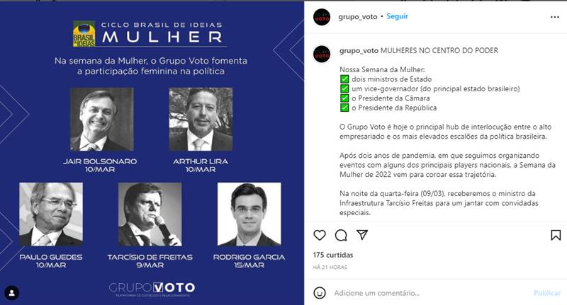 Com Bolsonaro, evento sobre mulheres só tem fala de homens