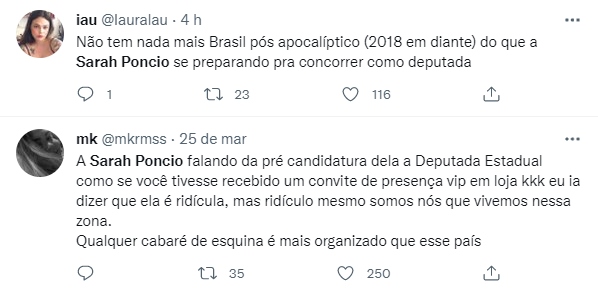 Sarah Poncio confirma pré-candidatura a deputada estadual pelo Rio de Janeiro e é muito criticada nas redes sociais