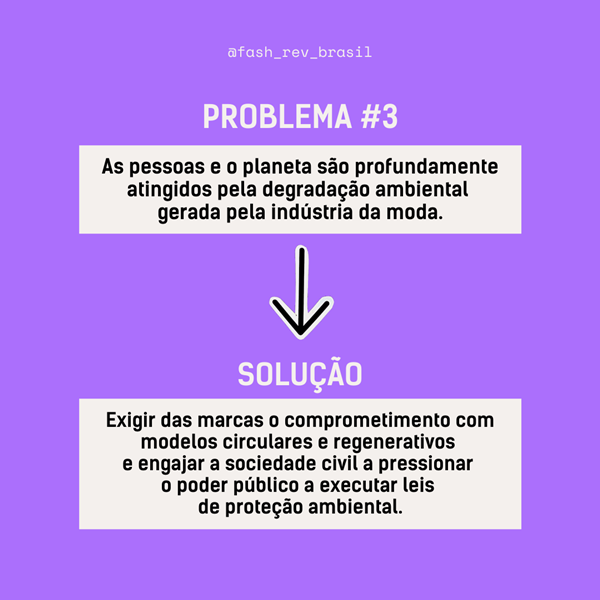 Cartaz da Semana Fashion Revolution 2022 alertando sobre os problemas e as soluções da indústria da moda