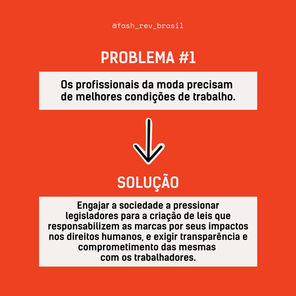 Cartaz da Semana Fashion Revolution 2022 alertando sobre os problemas e as soluções da indústria da moda