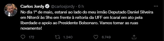 postagem de carlos jordy