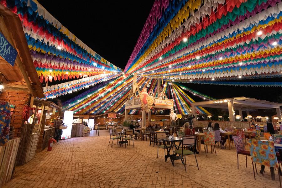 Na foto, a decoração de uma festa junina - Metrópoles 