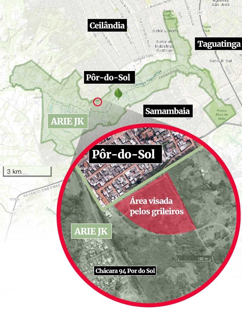 Mapa grilagem Pôr do Sol