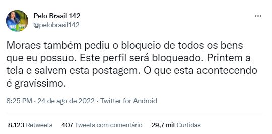 Paola Silveira sobre bloqueio de suas redes 