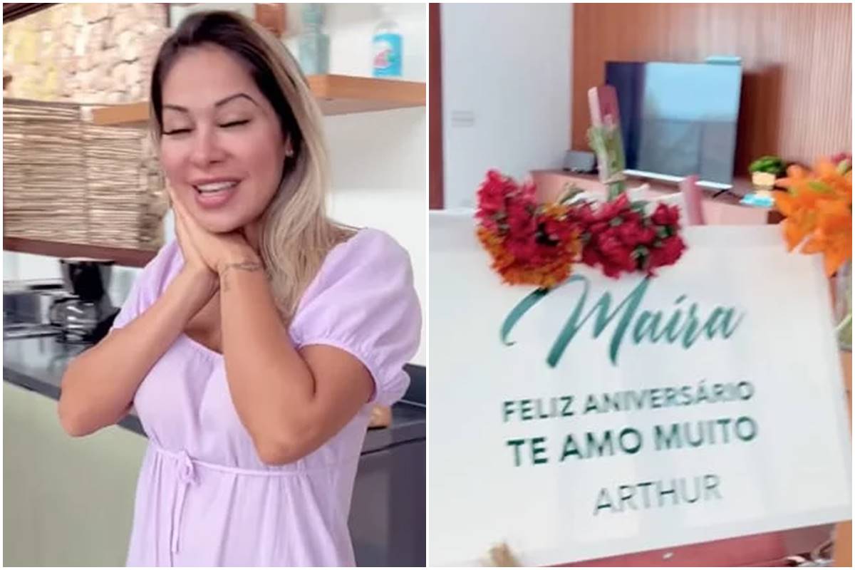 Maíra Cardi recebe surpresa fofa de Arthur Aguiar em seu aniversário |  Metrópoles